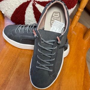 Hey Dude 7 gray snake print extreme lightweight Charcoal Canvas Sneakers